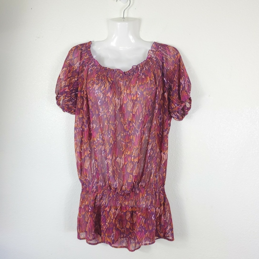Ariat Woman Blouse Semi Sheer Top Sz S Blouse